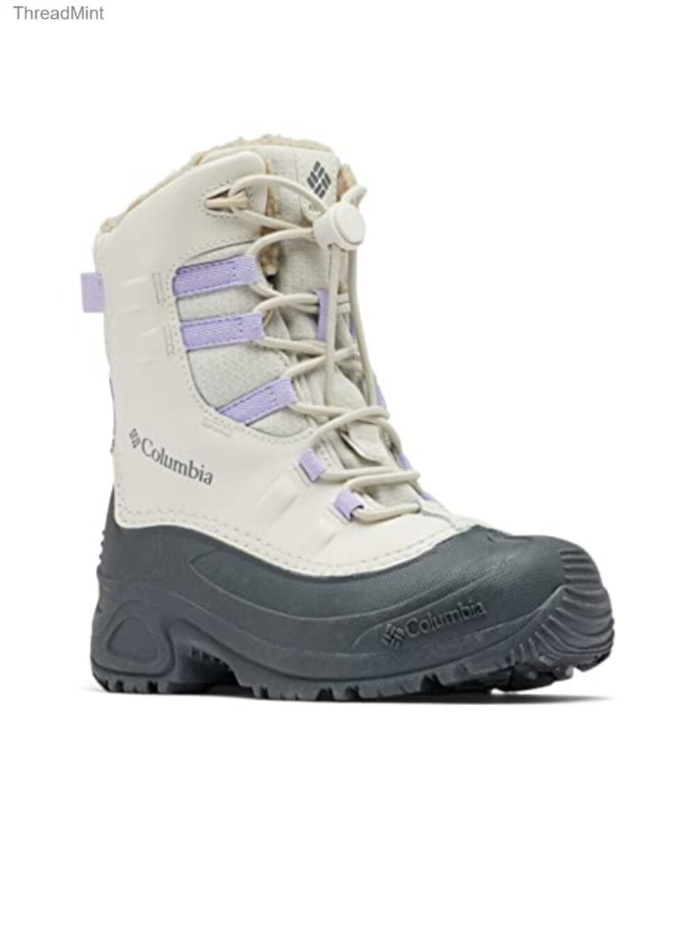 Youth Insulated Waterproof Snow Boots 400g Omni-Heat Tech Leather Textile Bungee